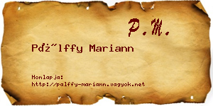 Pálffy Mariann névjegykártya