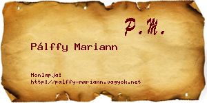 Pálffy Mariann névjegykártya
